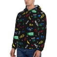 thumbnail image 3 of Lsque Gamepads Pattern Casual Men's Hoodie,Hooded Sweatshirt with Kangaroo Pocket,Pullover Hoodie-X-Large, 3 of 7