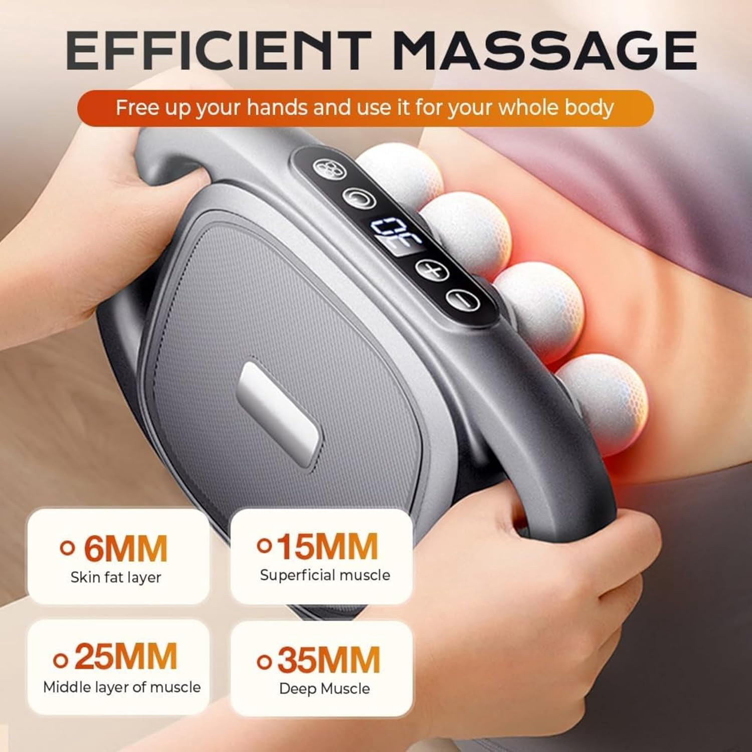 16 Head Massage Gun Deep Tissue - 2026 Upgraded 16-Drive Back Muscle Massager with 3 Modes & 30 Intensities