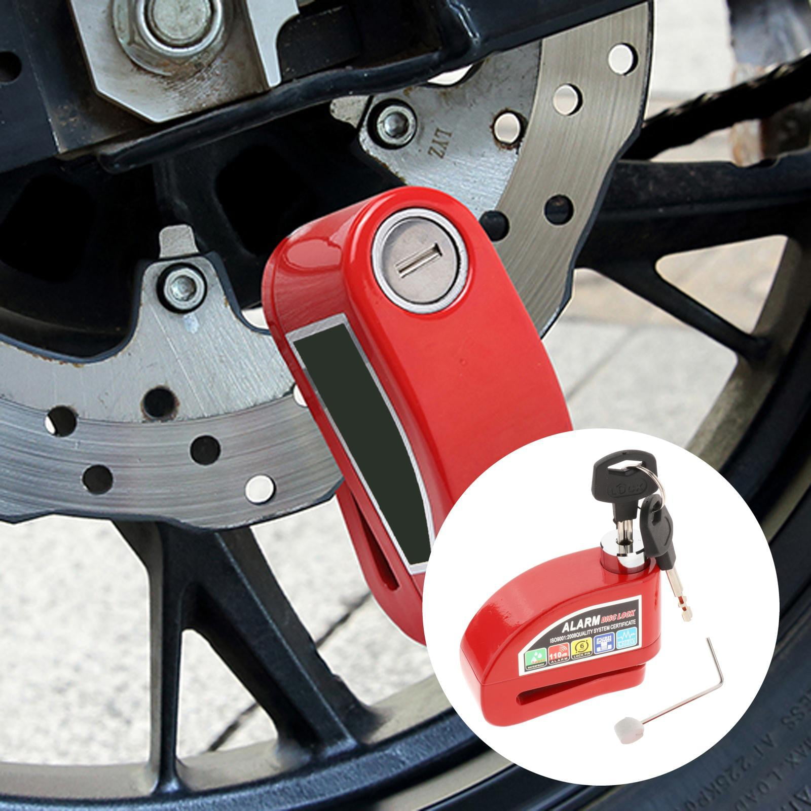 Motorcycle Scooter Anti-theft Brake Disc Lock Wheel Alarm Security 110db Red 
