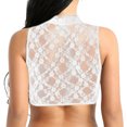 thumbnail image 4 of LSLJS Haut Court Sans Manches en Maille Transparente pour Femmes, Lingerie Décontractée en Dentelle, 4 of 8