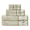 thumbnail image 1 of Madison Park 6-Piece Jacquard Traditional Cotton Embroidered Towel Set in Green, 1 of 3