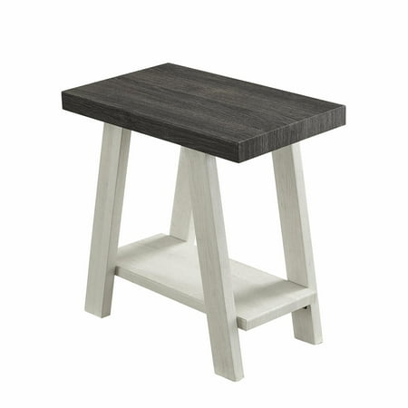 Roundhill Furniture Athens Contemporary Wood Shelf Side Table - Weathered Espresso