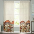 thumbnail image 3 of Fall Mushroom Semi Sheer Curtains 63 Inch Length 2 Panels Set, Thanksgiving Botanical Farmhouse Burlap Sheer Kitchen Curtain Privacy Voile Window Curtain for Living Room Bedroom Rod Pocket Drapes, 3 of 7