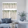 thumbnail image 6 of 3 Piece Kitchen Curtains and Valances Set Eucalyptus Leaves Cafe Curtains 36 Inch Length Farmhouse Botanical Vines Butterfly Valance & Tier Curtain for Living Room Bedroom Window 54"x18"+27"x36"*2, 6 of 6