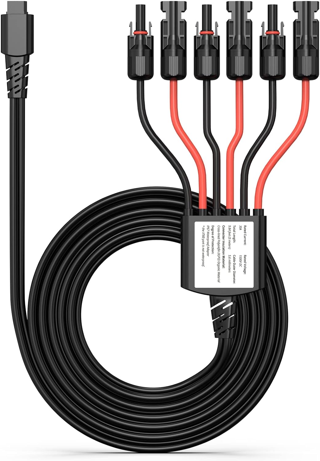 BigBlue XT60 to MC-4 3-in-1 Connectors Y Branch Parallel Adapter Cable for Solarpowa 200 and Solarpowa400 Solar Panel, Charge Fast CellPowa 2500 Power Station, IP67 Waterproof, 9.84ft
