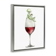 thumbnail image 3 of Stupell Industries Alien Perched on Wine Glass Food & Beverage Painting Gray Floater Framed Canvas Art Print Wall Art, 17 x 21, 3 of 9