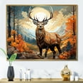thumbnail image 1 of Designart Deer Animal framed wall art, Abstracted Forest with a Deer , deer framed wall art decor, Brown Modern Gold framed wall art, 40x30 inches Gold Frame, 1 of 5