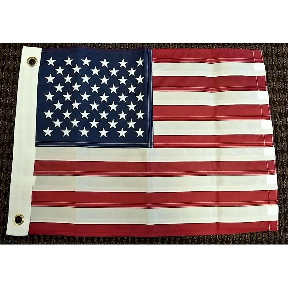 USA American Nylon Embroidered 12x18 Inch Boat Flag US Banner Pennant