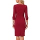 thumbnail image 3 of Vestido Vintage para Mujer Inspire Chic de Manga 3/4, Vestidos Sheath para Trabajar, XL Burdeos, 3 of 6