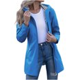 thumbnail image 1 of HongQid Imperméable Femme Long à Capuche Trench Doublé Coupe-Vent Veste de Voyage, 1 of 9