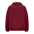 thumbnail image 4 of CQONEPT Womens Sherpa Fleece Pullover Tops Turtleneck Half Zip Blouse Cozy Soft Shirts Warm Winter Outfit Wine 2XL, 4 of 5