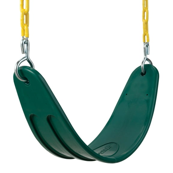Swing-N-Slide Extra-Duty Green Swing Seat with Yellow Coated Chains