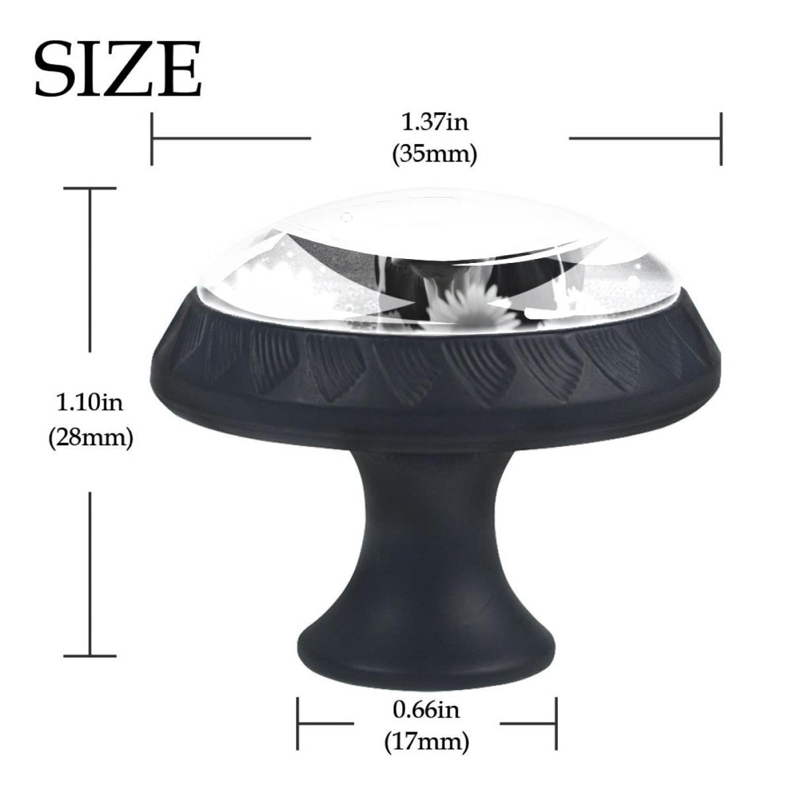 4 Pcs Cow and Sunflower Knobs for Kitchen Cabinet Cupboard Dresser Bookcase Drawer Pulls Handles Round Home Decor