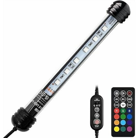 FINAQUA 7-Inch LED Submersible Aquarium Light, Waterproof Underwater Fish Tank Light with Multi-Color Modes, for Freshwater and Saltwater Tanks