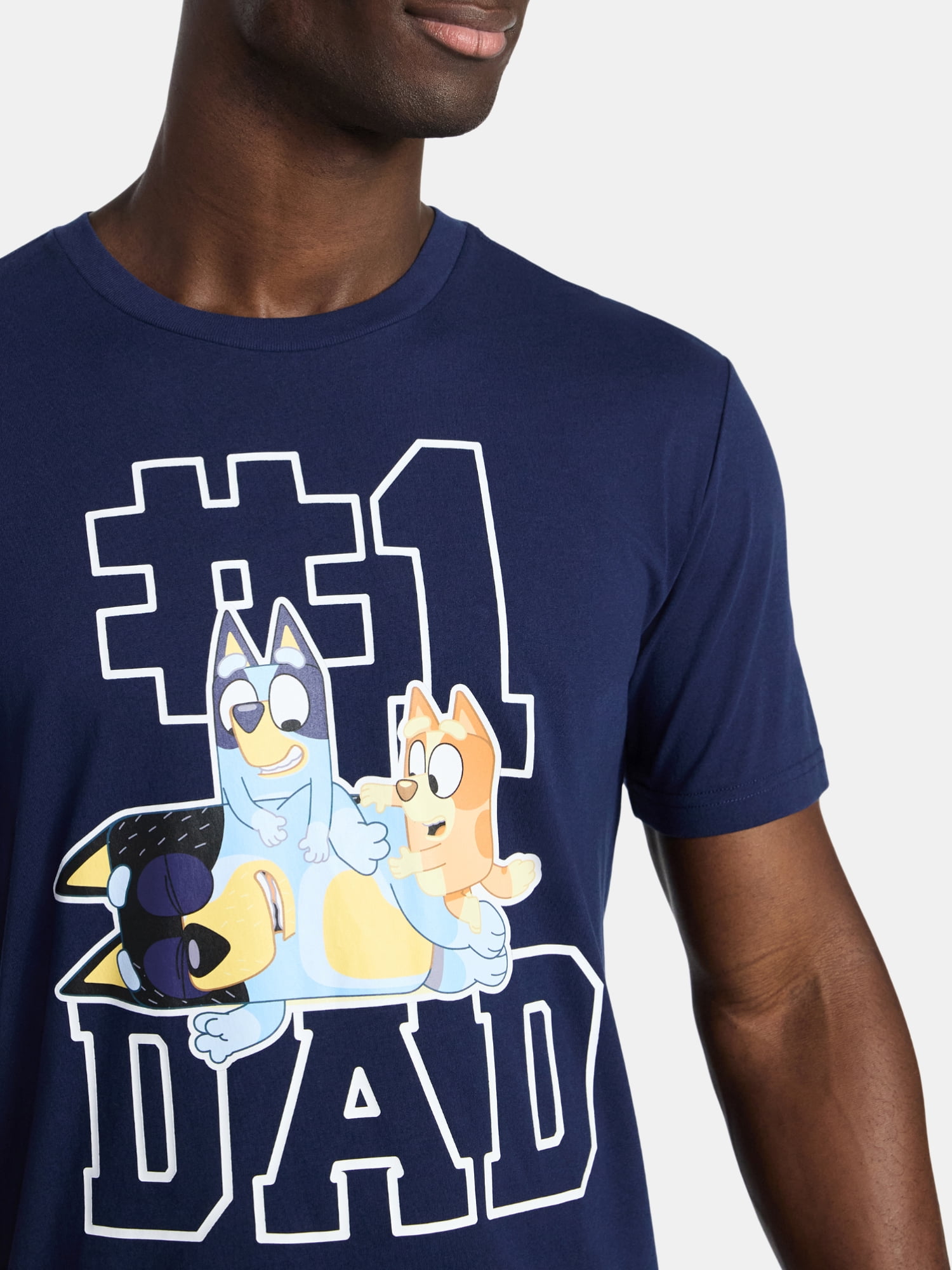 Bluey Men's and Big Men's Father's Day Graphic Tee, Sizes XS-5XL