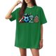 thumbnail image 1 of Women's Football Graphic T-Shirt, Women's Soccer Letter Print Short Sleeve T-Shirt - Casual Summer Neck Top for Sports Fans, Everyday Wear for Soccer Tournament 2026 Green Size: S, 1 of 4