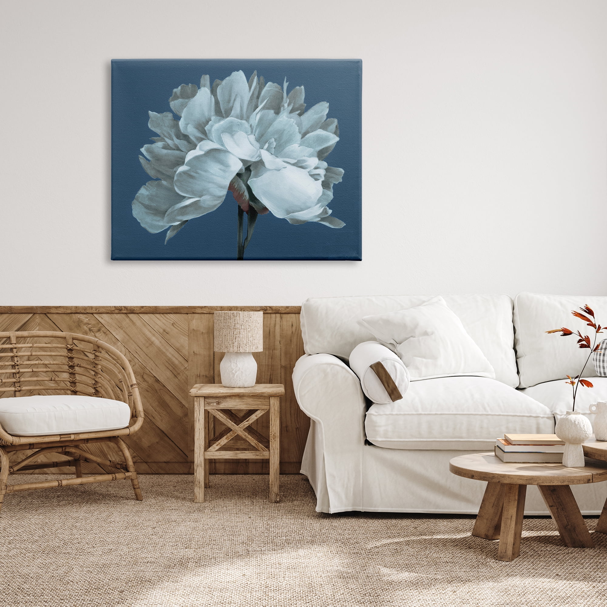 Stupell Industries Contemporary White Bloom Single Flower Sprig Graphic Art Gallery Wrapped Canvas Print Wall Art, Design by Liz Jardine