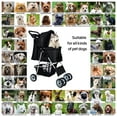 thumbnail image 5 of YRLLENSDAN 4 Wheels Pet Stroller for Medium Dogs, Dog Stroller Small Dogs with Cup Holder Foldable Pet Gear Pet Carriers with Wheels Cat Stroller, 5 of 7
