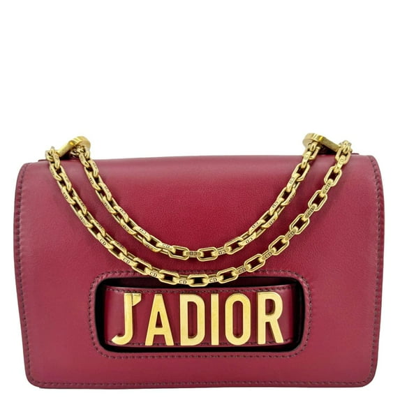 Pre-Owned Christian Dior J'Adior Flap Medium Leather Chain Shoulder Bag Red