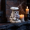 thumbnail image 4 of Halloween Owl Crystal Ball Stand Resin Plastic Base for Sphere Candle Holder Tabletop Decor 10cm, 4 of 7