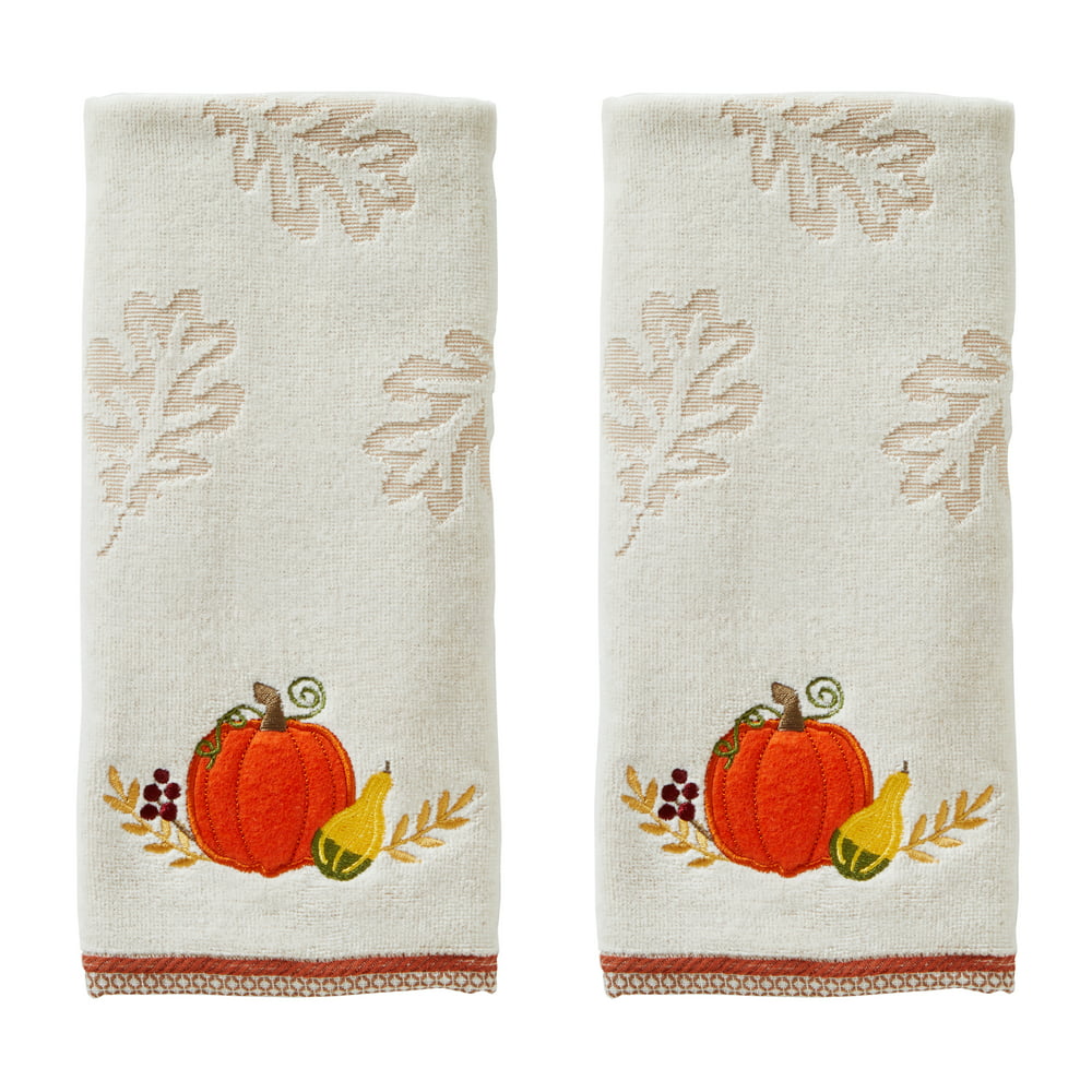 SKL Home Tradition Pumpkin 2 Piece Hand Towel Set - Walmart.com ...