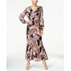 Eci-Printed Blouson-Sleeve Maxi Dress-Regular-M