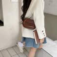 thumbnail image 4 of Bolso de viaje Retro para mujer, bolso de sillín de PU de gran capacidad, bolso Hobo elegante de Color sólido, 4 of 6