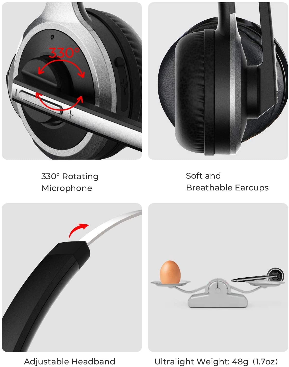 Wireless Headphone With Microphone for iPhone SE (2020)/SE (2022) - Headset Bluetooth Earphone Hands-free Noise Isolation