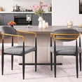 thumbnail image 5 of S-HOME Ergonomic Upholstered Dining Chair Set of 2 with Gold-Accented Armrests for Home or Office Use Metal Frame, Black+Grey, 5 of 10
