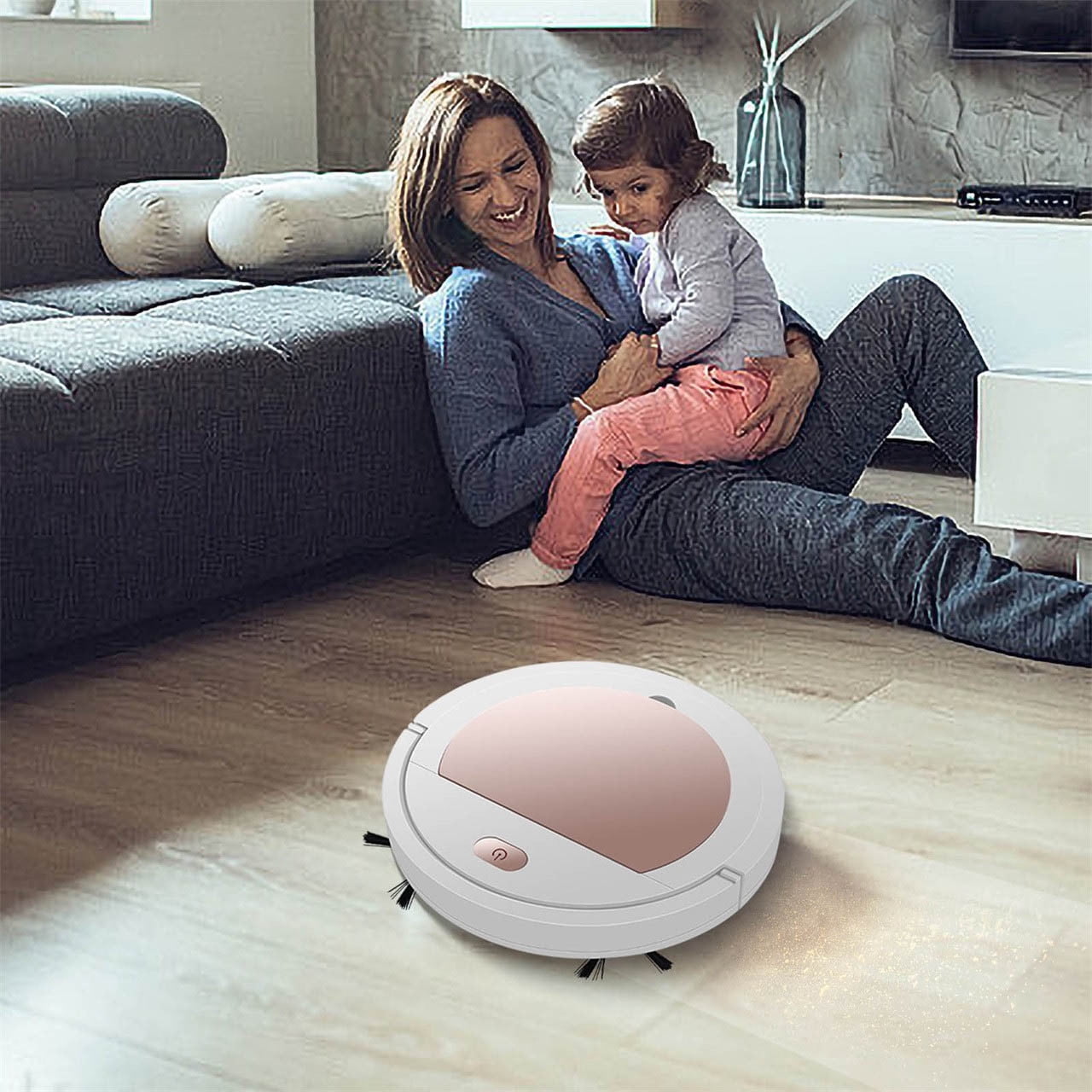 YZEGDCH Floor Care ,Cordless Robot Vacuum Cleaner,Cleaning Robot Household Vacuum Cleaner and Mop 3 In 1,Applicable To Hard Floor,1800Pa Strong Suction,-thin,Daily Cleaning