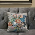 thumbnail image 2 of Amrita Sen Friendship Bouquet Indoor/Outdoor Pillow in Gray Blue Peach 20x20, 2 of 5