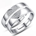 thumbnail image 3 of Xihbxyly Anillos para Parejas, Joyas con Forma de Corazón, Regalos para Días Especiales, Diseño de Lazo Abierto, Perfectos para Aniversarios, Cumpleaños, San Valentín, Ideales para Parejas, Un Regalo, 3 of 7