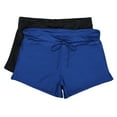 thumbnail image 3 of Women Quick Dry Swimwear Trunks Sports Board Shorts with Soft Briefs Inner Lining, Black, 3XL, 3 of 7