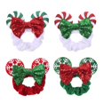 thumbnail image 1 of JIAHANG Gomas para el cabello con orejas de ratón de terciopelo navideño, piruleta, lentejuelas, lazo, soporte para cola de caballo, accesorios para el cabello para disfraces de festivales para mujere, 1 of 4