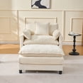 thumbnail image 3 of Silla de acento moderno de 39,4" con otomano, silla de club de sala de estar Chenille tapiceada silla, silla de lectura para dormitorio, 3 of 5