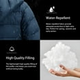 thumbnail image 6 of Women's Lightweight Puffer Coat Regular and Plus Size Packable Puffer Coat Long Hooded Puffer Jacket (Blue, XL), 6 of 8