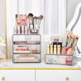 thumbnail image 6 of BAODELI 3 Tier Clear Makeup Organizer with Drawer, Cosmetic Storage for Dresser Countertop and Bathroom Vanity, Beauty Holder for Lipstick Brush Skincare, 6 of 7