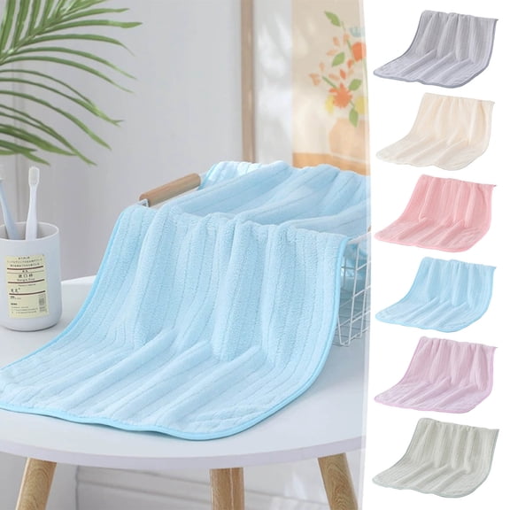 Striped Towel, Microfiber Bath Towel, Super Soft and Absorbent, 13x29 Inch Lightweight Towel for Gym, Spa, Travel, Hotel Grade & Multi-Use