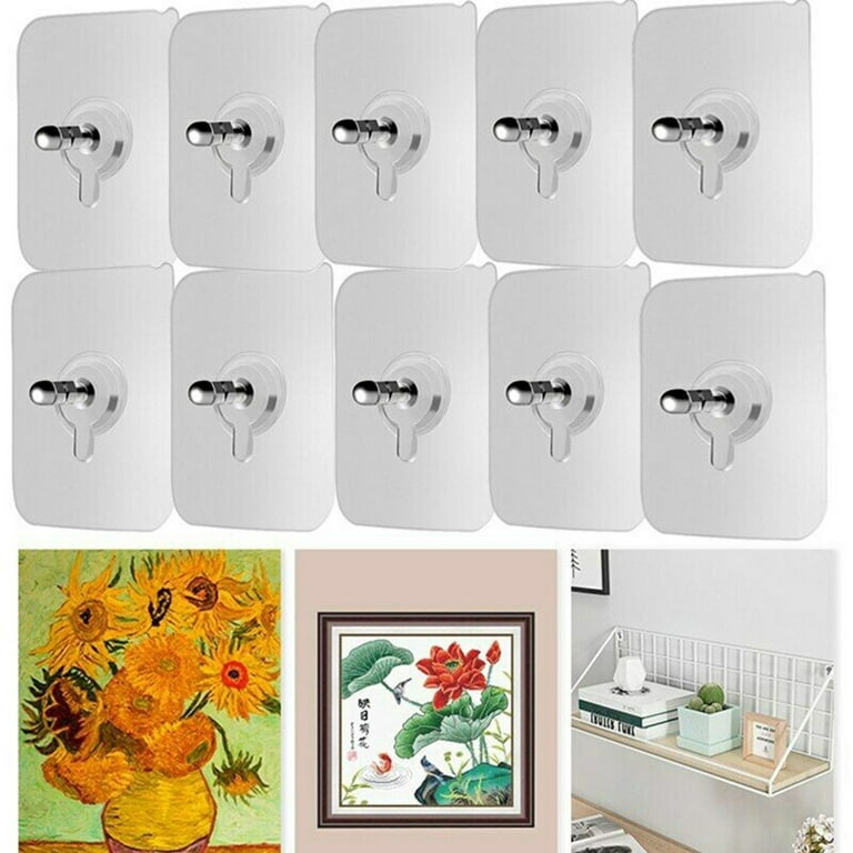 Adhesive Wall Hook Sticker Strong Poster Screw Hooks Photo Picture Hanger Wall  Adhesive Hooks For Hanging Frame Hanger Sticker - AliExpress