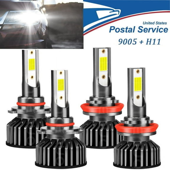 9005 H11 LED Headlight Bulbs High/Low Beam 4pcs For Honda Accord Sport 2017 2016