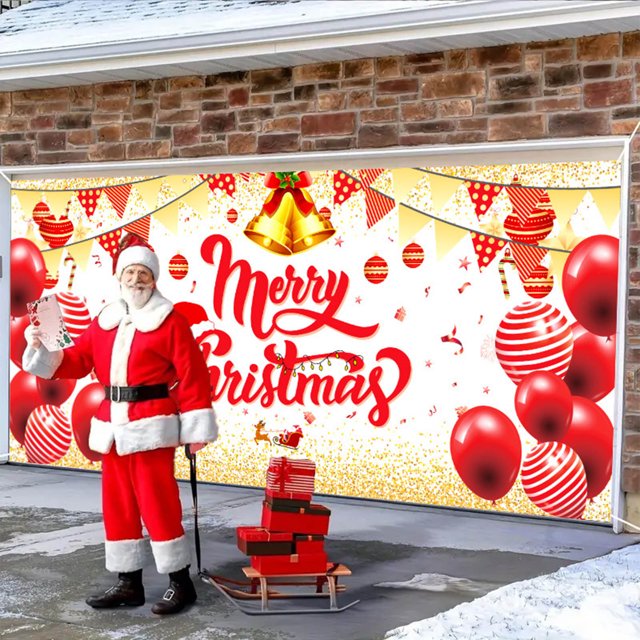 onlyliua ¡ Ofertas de Liquidación de Hoy Prime! Banner de Puerta de Garaje de Navidad, Copos de Nieve de Colores, Decoraciones Navideñas para Puerta de Garaje, Decoraciones Navideñas de Fondo, Fiesta