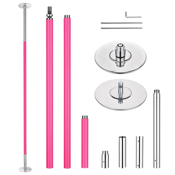 Yescom 10.9 Ft Static Spinning Dancing Pole Kit 45mm Silicone Party Club Exercise Pink