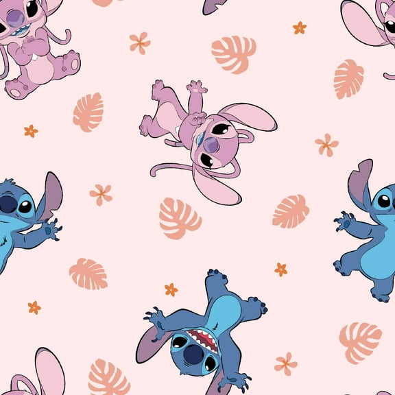 Disney Stitch & Angel Soft Tropics Cotton Fabric