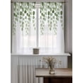 thumbnail image 4 of Sage Green Eucalyptus Leaves Curtains 54 Inch Length, Sheer Curtains for Bedroom Living Room Window Spring Country Botanical Rod Pocket Drapes Kitchen Curtains Small Half Window 42"x54" 2 Panels, 4 of 6