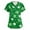 Fluorescent Green #042, variant on St Patricks Day Scrub Tops for Women Clover V Neck Green Uniform Shamrock Short Sleeve Nursing Irish Workwear with Pockets Fluorescent Green 4XL