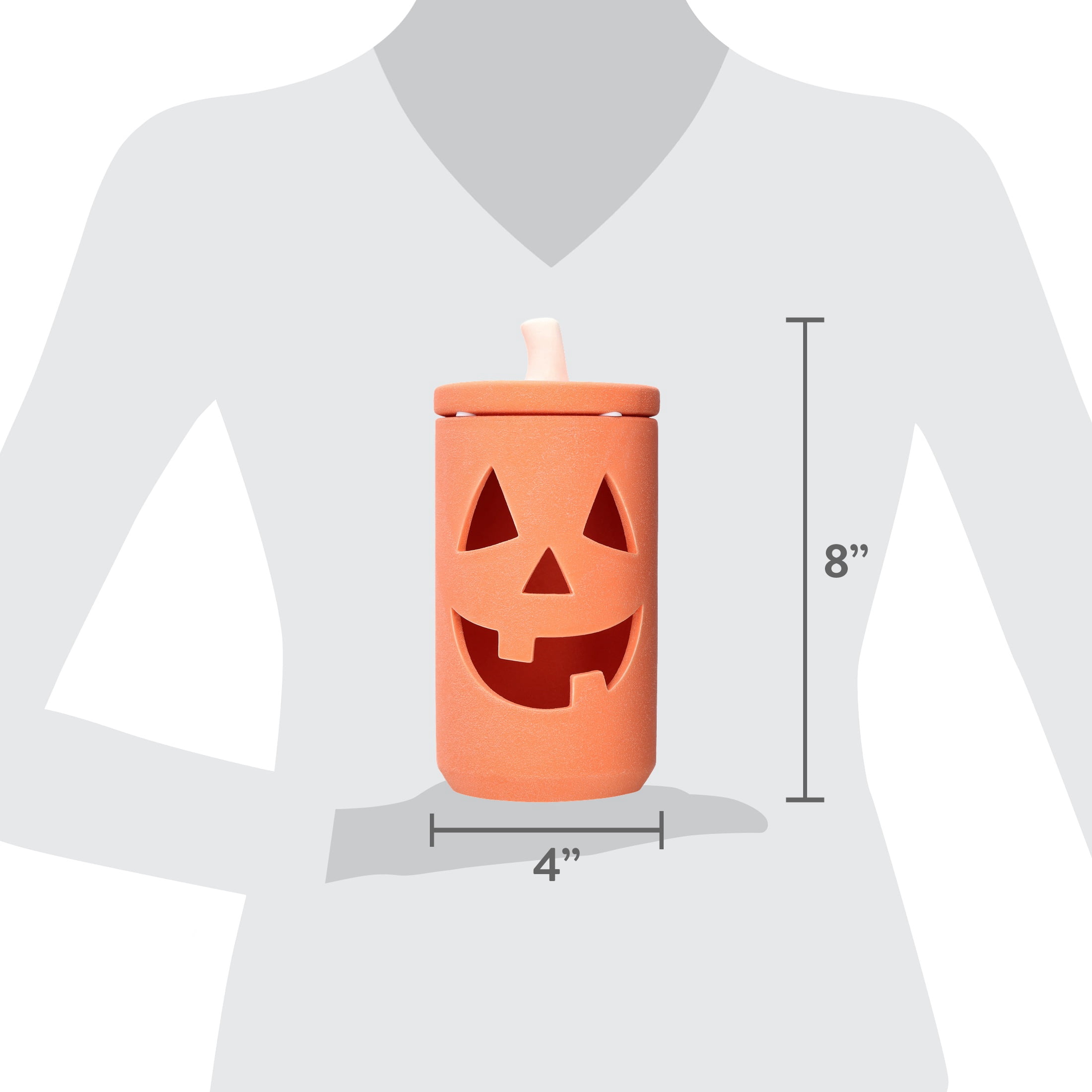 Ceramic Jack-o'-Lantern Jar, Orange, 8", Halloween by Way To Celebrate