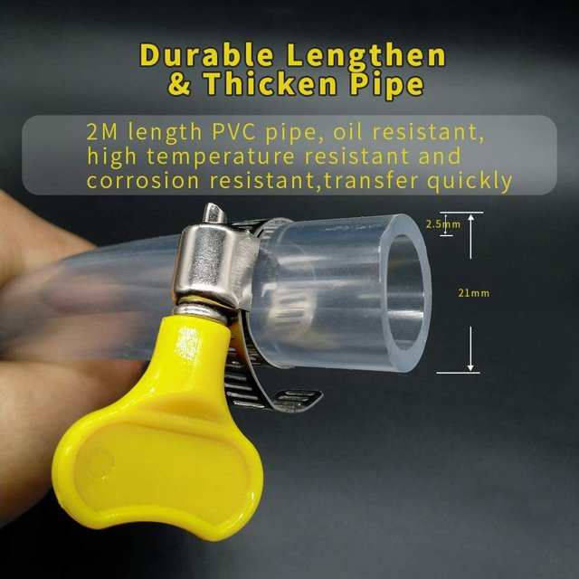 bomba de transferencia de combustible manual portátil para coche, para gasolina, gasolina, aceite diésel, agua líquida, tanque de peces con manguera de sifón de 2M