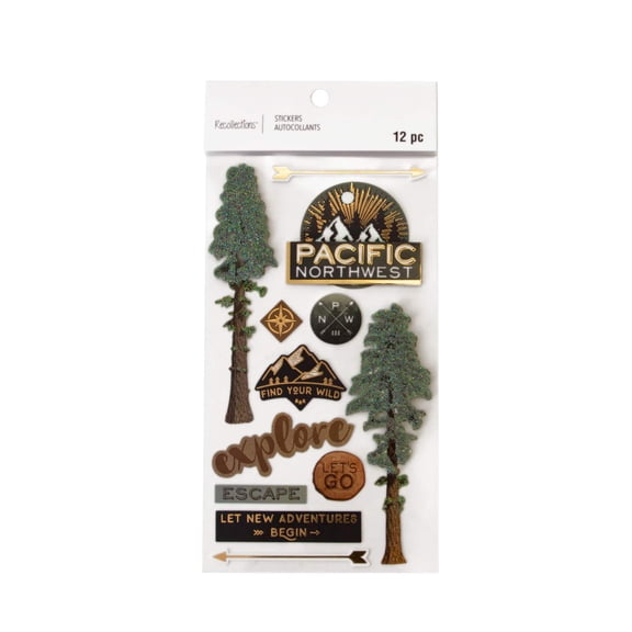Recollections Pacific Northwest Stickers, 12 Pack