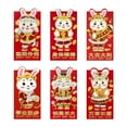 thumbnail image 2 of 6pcs Rabbit Year Red Envelopes Party Supplies Money Packing Bag Hongbao Paper Chinese New Year's 6pcs Cartoon Spring Festival, 2 of 20