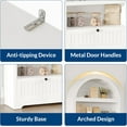 thumbnail image 5 of 71" Tall Arched Pantry Cabinet, 6-Tier Freestanding Storage with Drawer, Modern White Book Shelf with Open Shelves & Anti-Tipping for Kitchen, Living Room, 5 of 8